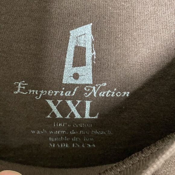 EMPERIAL NATION Men’s Brown T Shirt Size XXL NWT. Made in USA - Picture 3 of 5